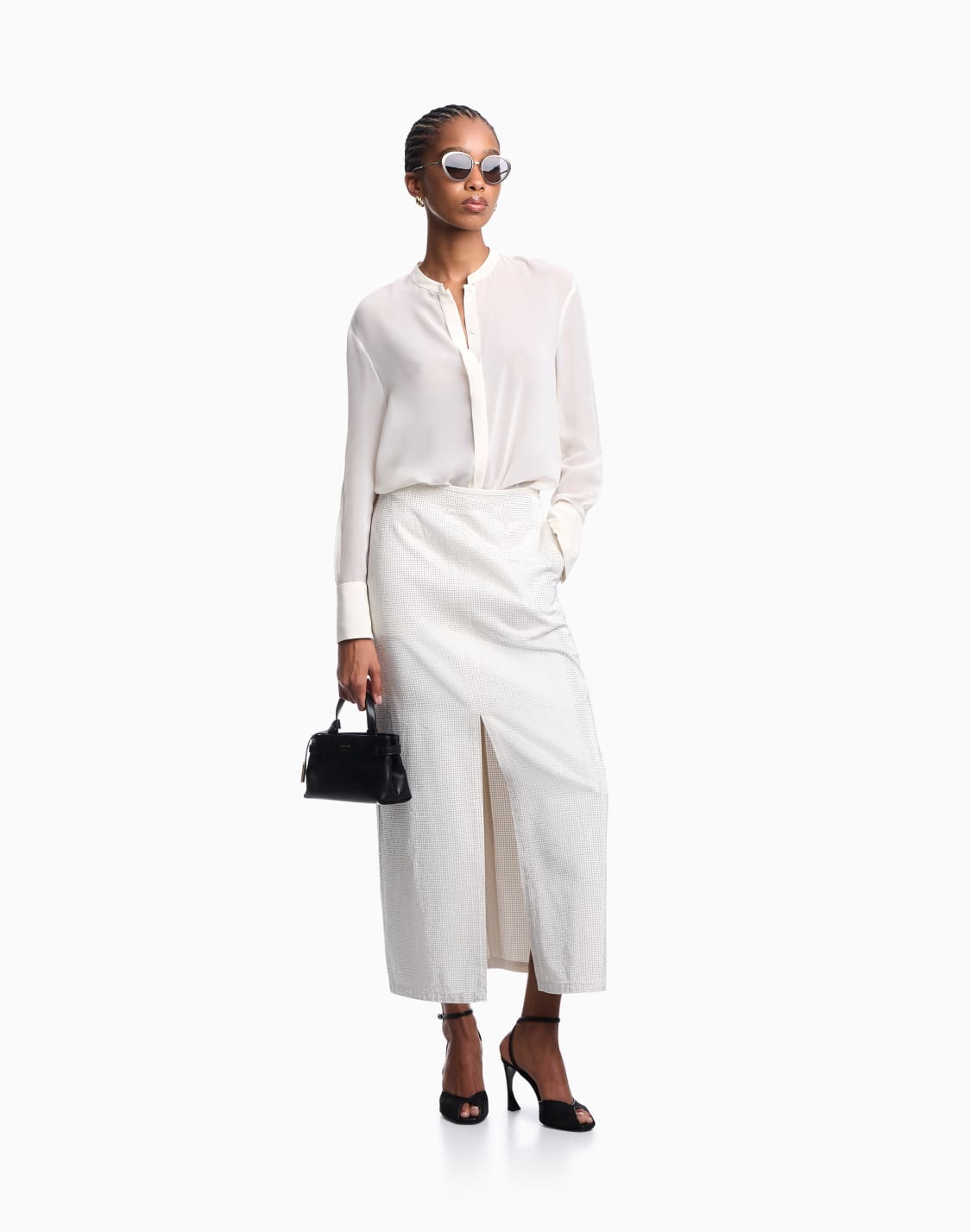 gonna-lunga-in-drill-con-micro-borchie-all-over-bianco--emporio-armani