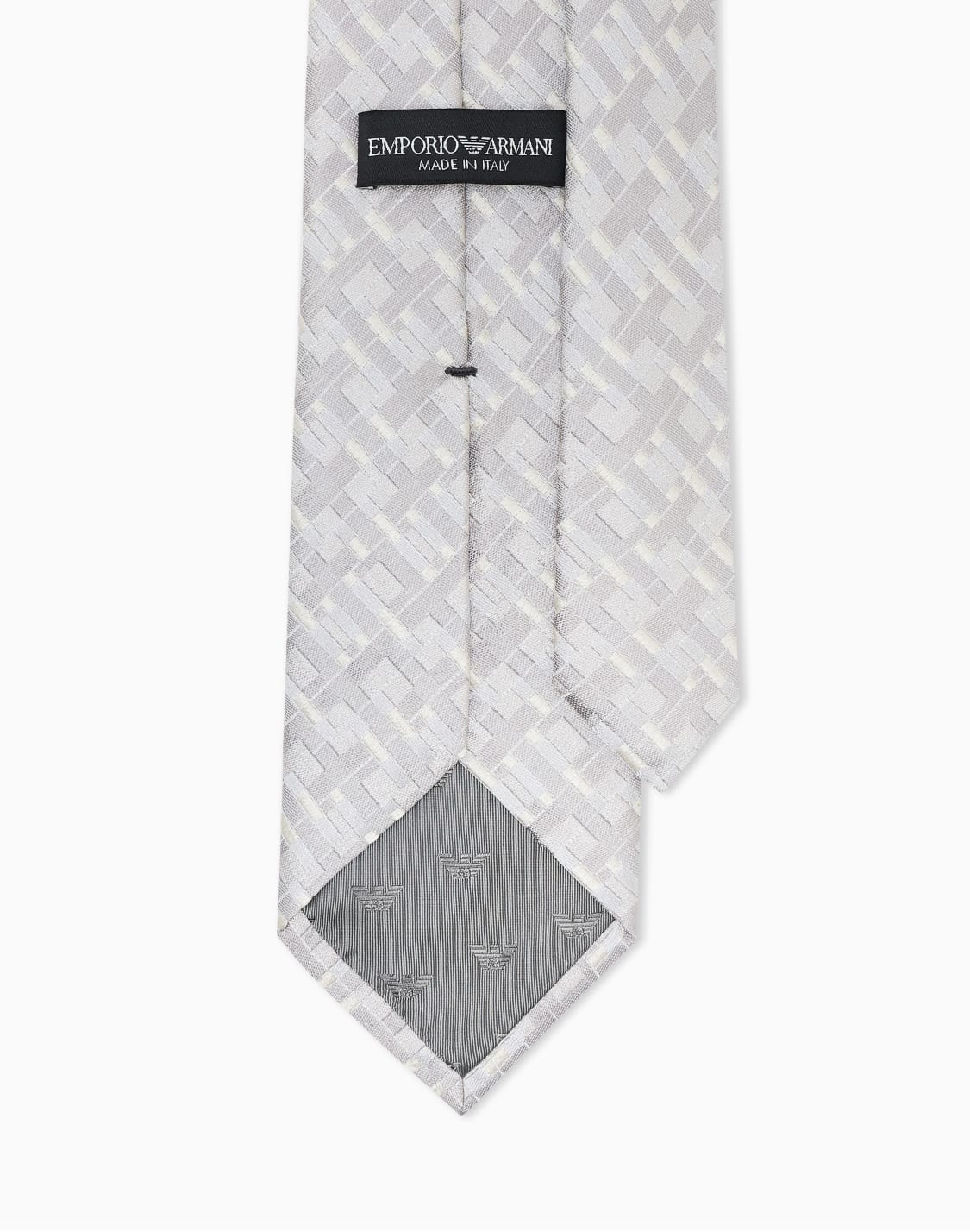자카드-퓨어-실크-타이-그레이--emporio-armani