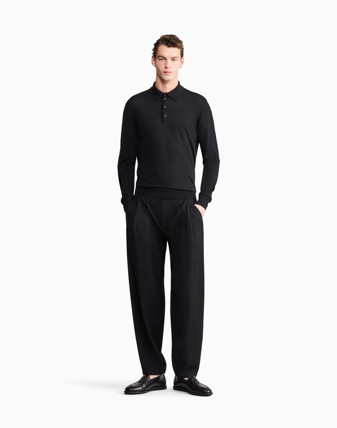 long-sleeved-polo-shirt-in-virgin-wool-black--giorgio-armani
