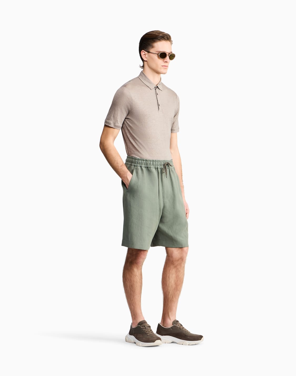 polo-de-manga-corta-en-punto-de-lino-puro-beige--giorgio-armani