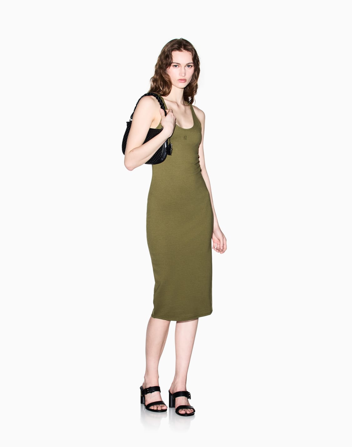 midi-dress-in-technical-fabric-vert--armani-exchange