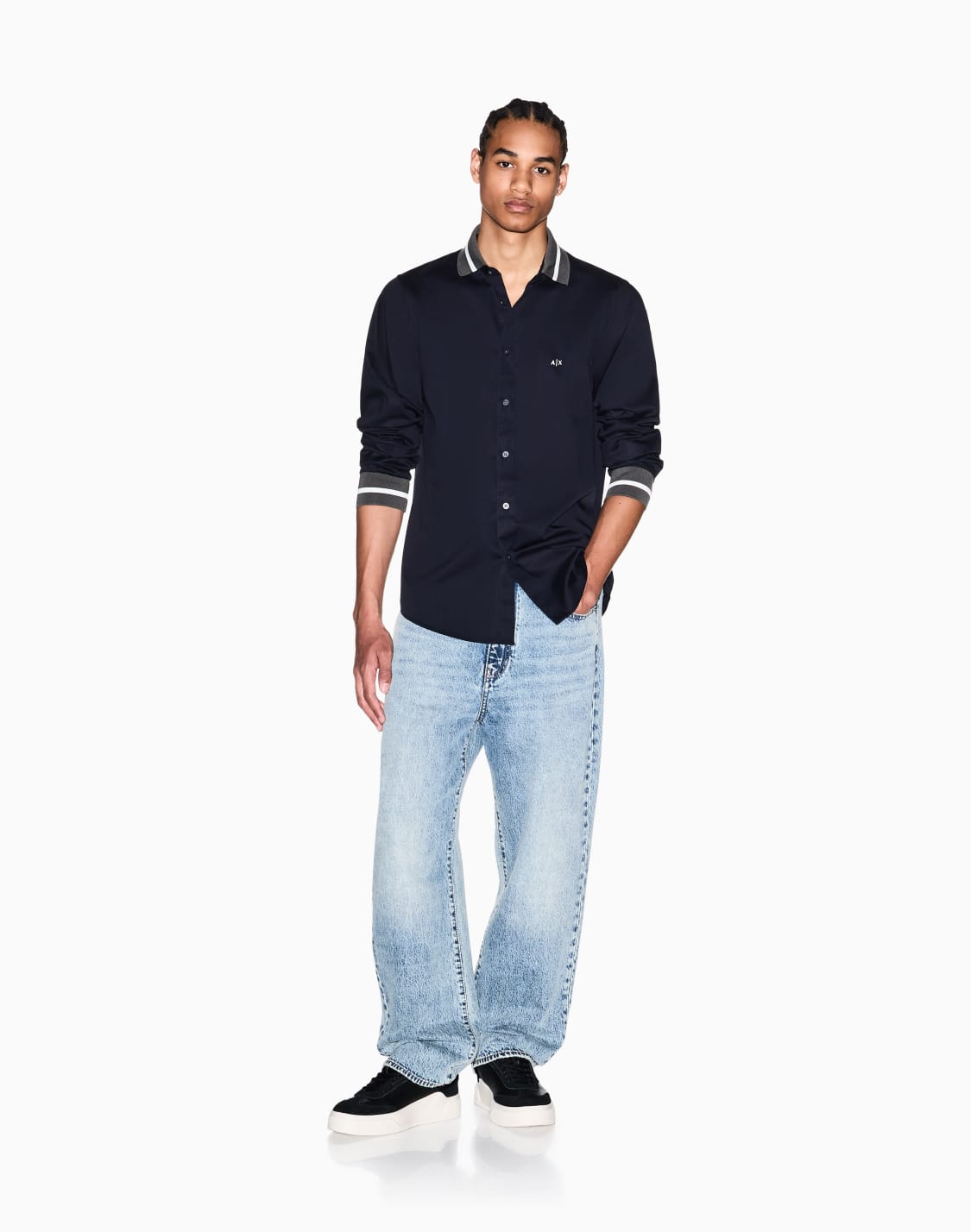 cotton-shirt-navy-blue--armani-exchange