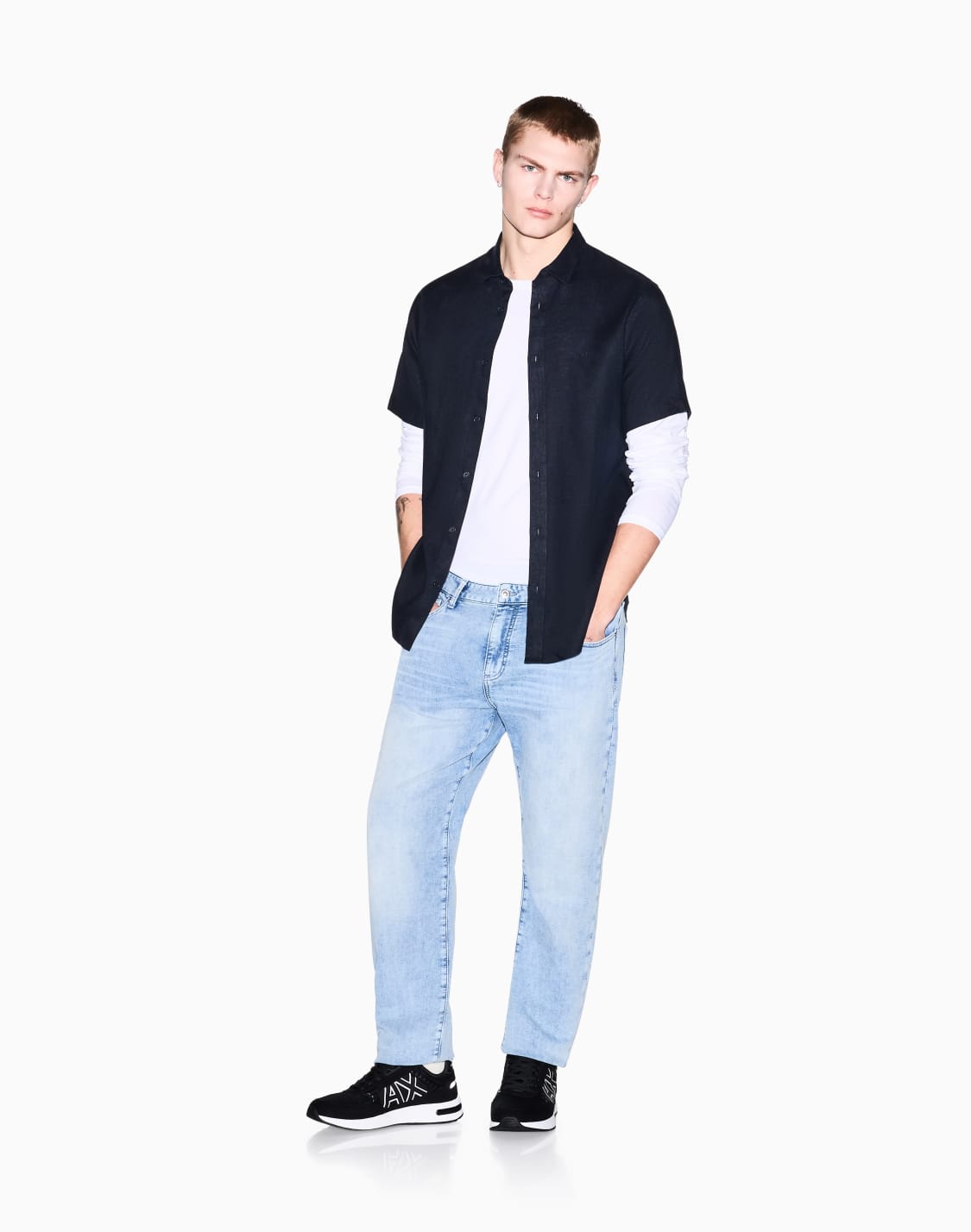 casual-shirts-navy-blue--armani-exchange