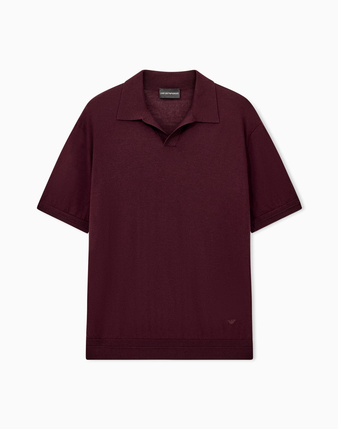 polo-shirt-in-virgin-wool-and-silk-knit-with-short-sleeves-burgundy--emporio-armani