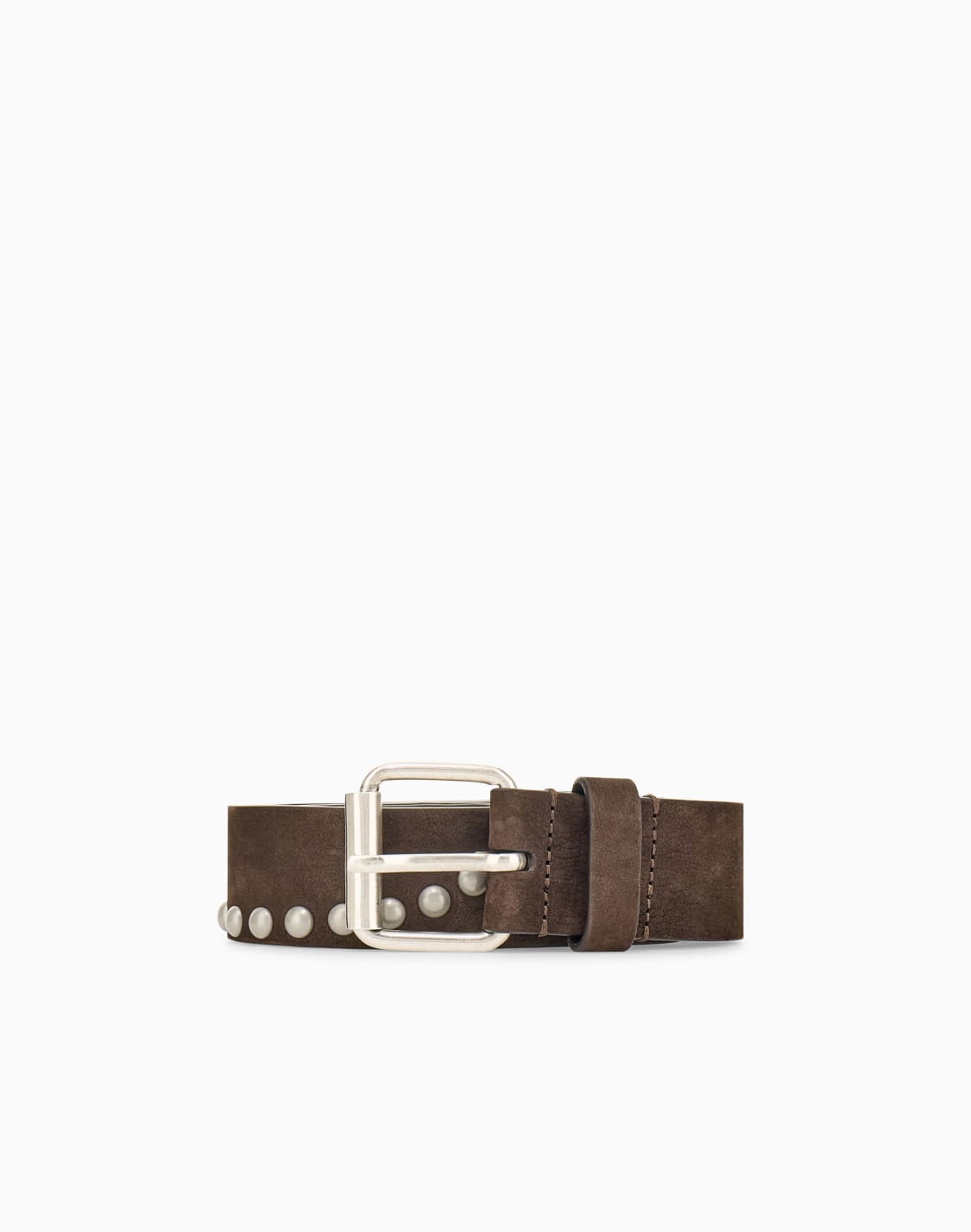 メタルスタッズ-ピンバックル-レザベルト-ブラウン--emporio-armani