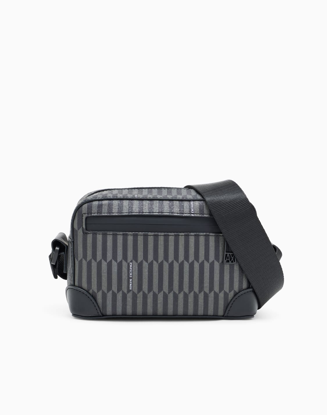 ジオメトリックプリント-ショルダバッグ-ブラック--armani-exchange
