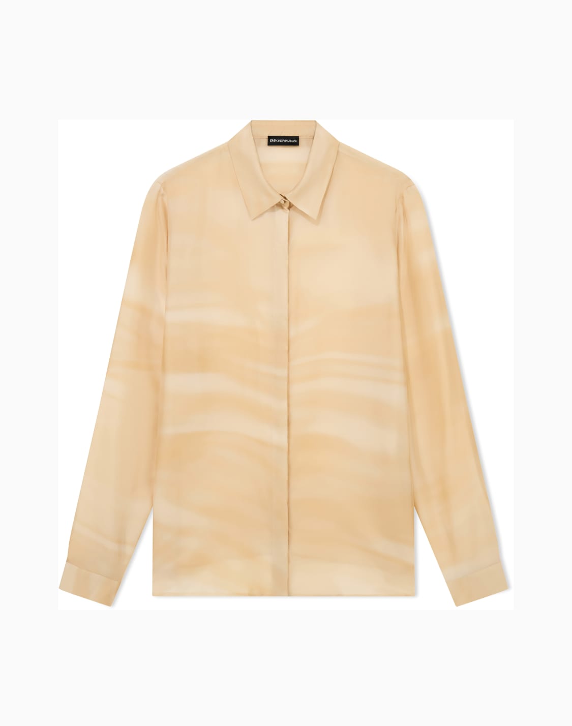 シャツ-シルクポンジ-フェドプリント-ベジュ--emporio-armani