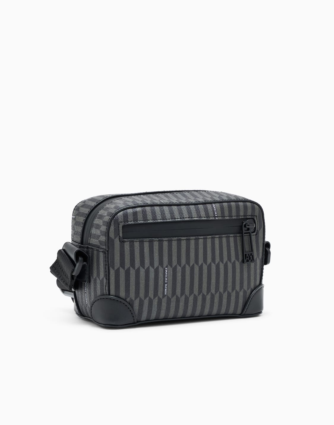 ジオメトリックプリント-ショルダバッグ-ブラック--armani-exchange
