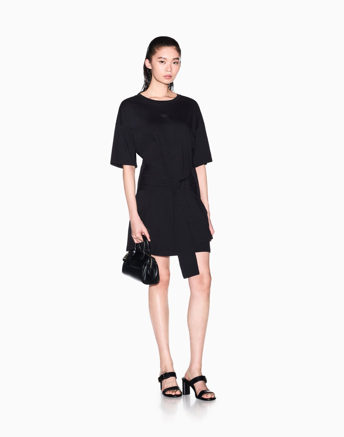 short-cotton-dress-black--armani-exchange