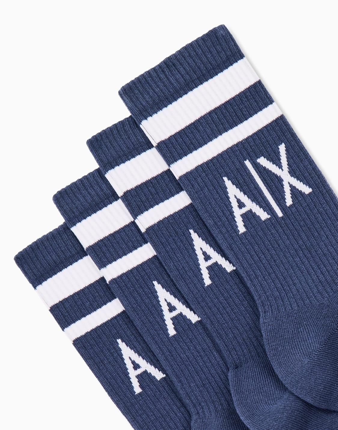 axロゴソックス2足セット-ライトブル--armani-exchange