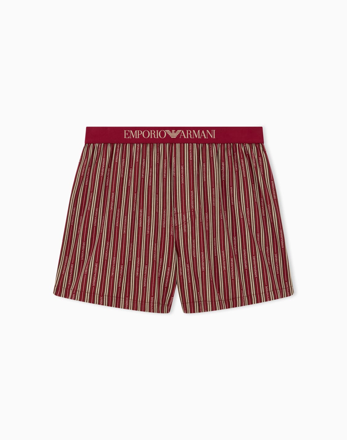 レギュラフィット-ジャジ-ボクサパンツ-幾何学模様-ブラウン--emporio-armani