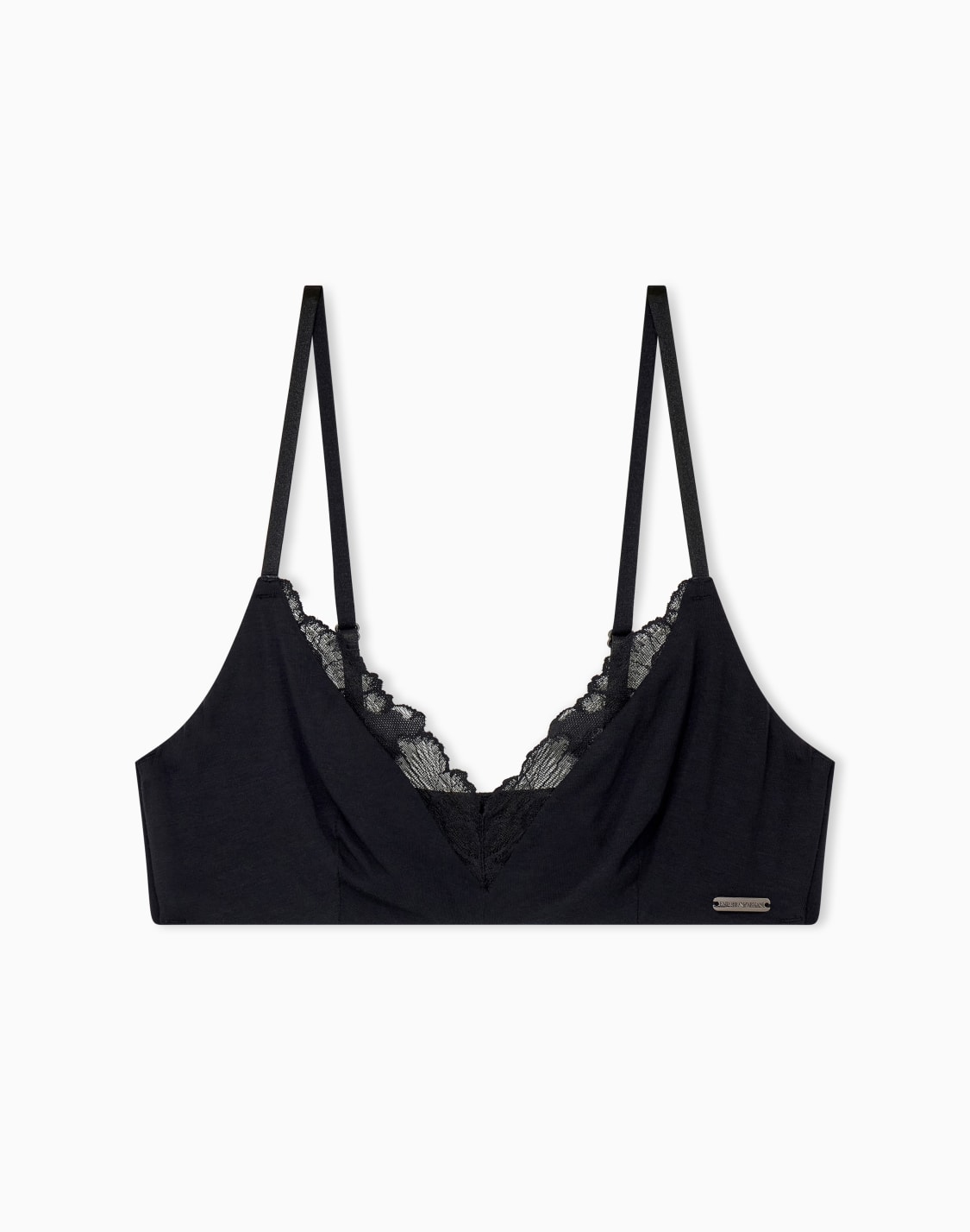 ungefttertes-bralette-aus-viskosejersey-mit-spitzenbesatz-schwarz--emporio-armani