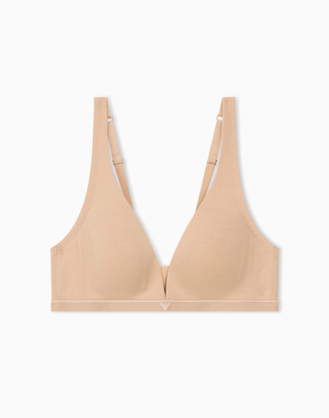 gepolstertes-bralette-aus-baumwolljersey-mit-logoband-beige--emporio-armani