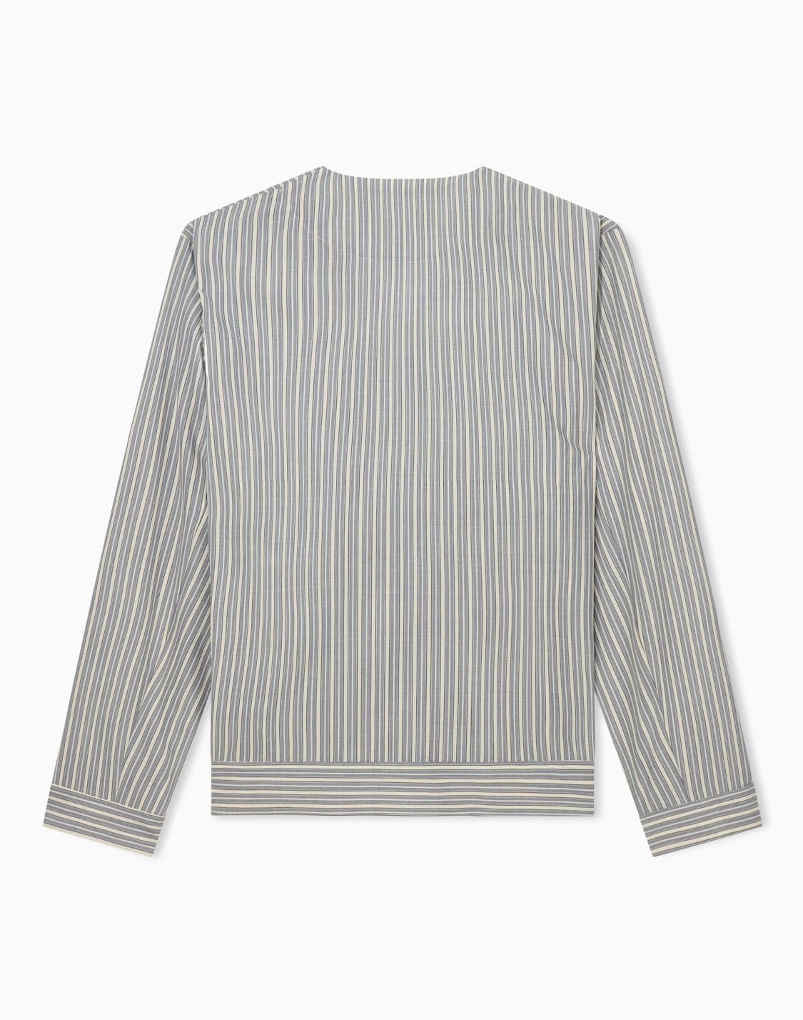 blouson-shirt-in-striped-stretch-virgin-wool-with-v-neck-patterned--emporio-armani