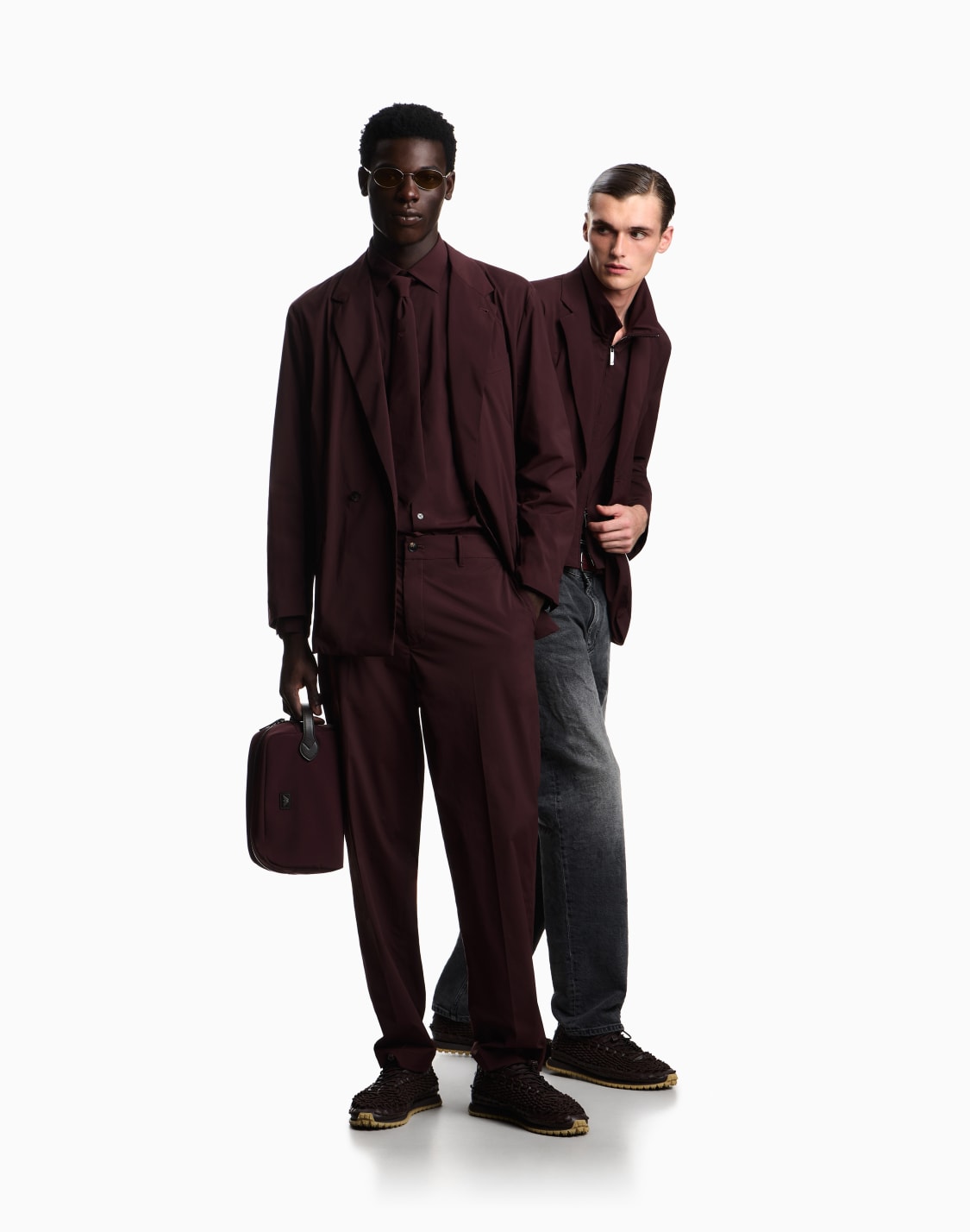 pantalon-droit-taille-lastique-et-poches-passepoiles-bordeaux--emporio-armani