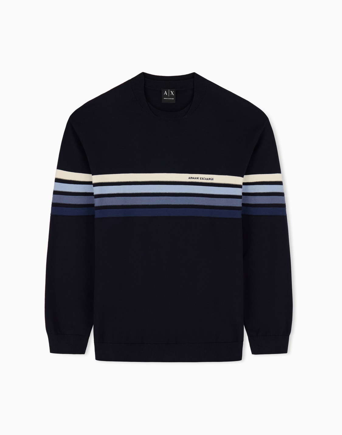 crewneck-sweater-in-combed-cotton-marineblau--armani-exchange