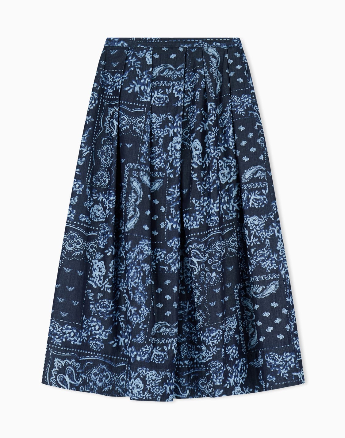 bandana-print-chambray-skirt-blue--emporio-armani