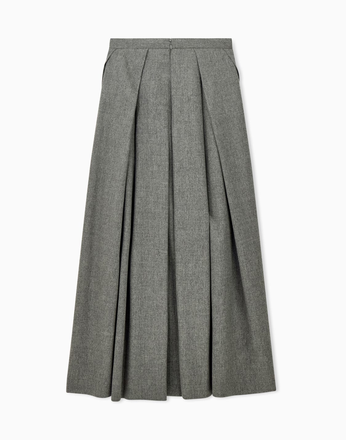 gonna-in-flanella-di-lana-e-cashmere-grigio--emporio-armani