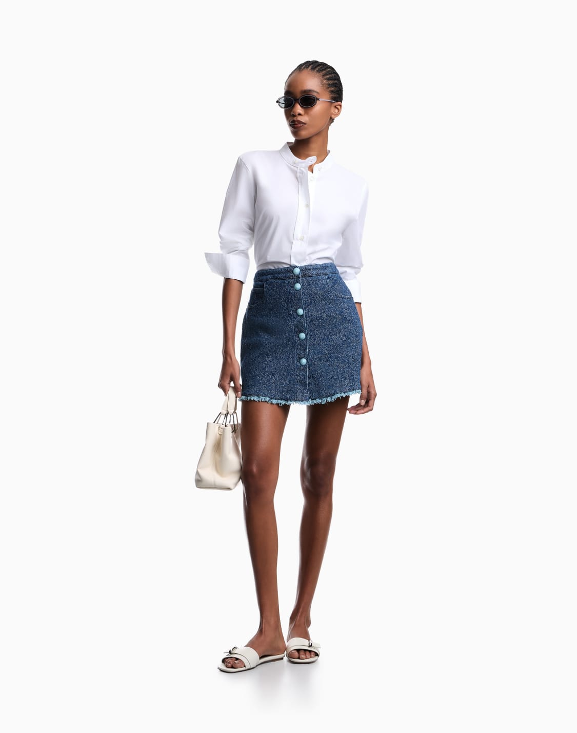 speckled-denim-miniskirt-blue--emporio-armani