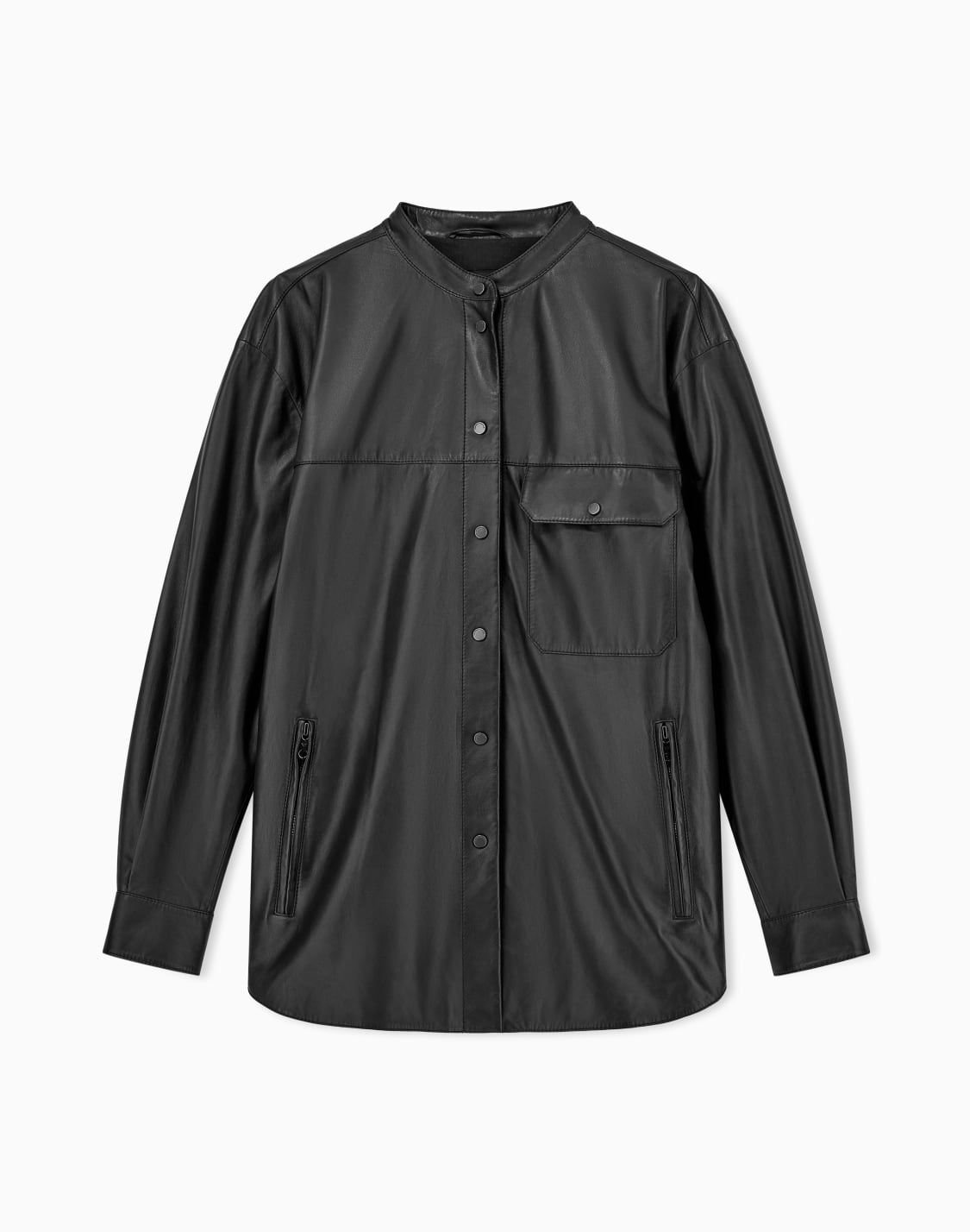 leather-shirt-with-stand-up-collar-and-snap-buttons-black--emporio-armani