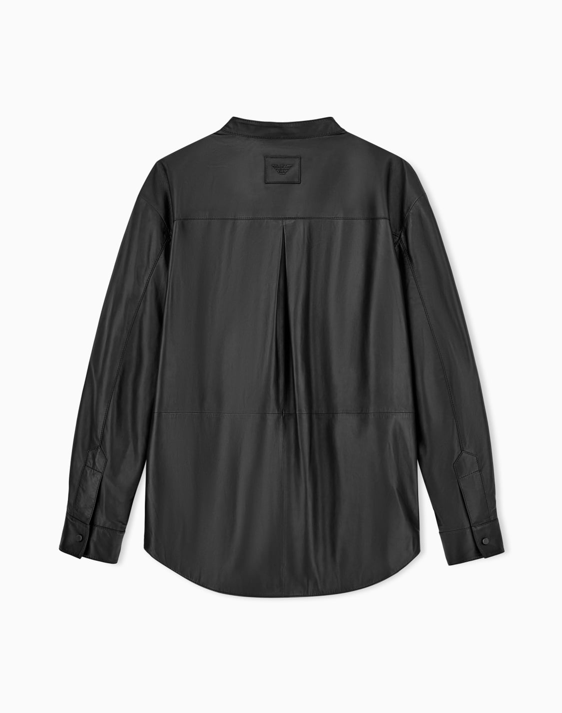 leather-shirt-with-stand-up-collar-and-snap-buttons-black--emporio-armani