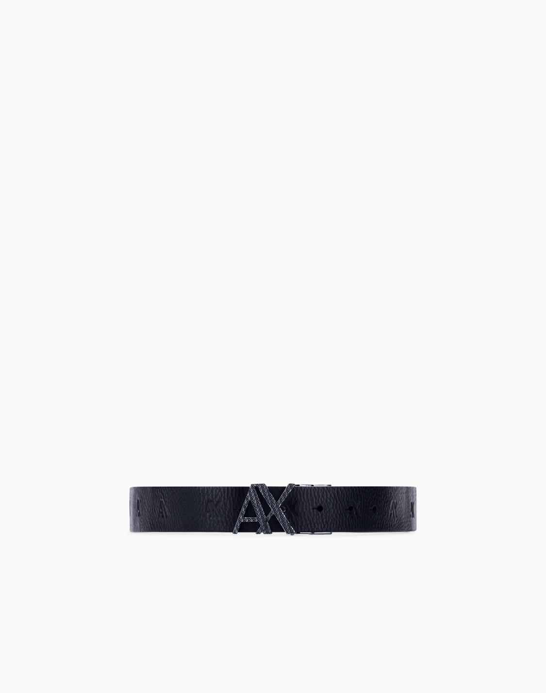 エンボスロゴ-リバシブル-レザベルト-ブラック--armani-exchange