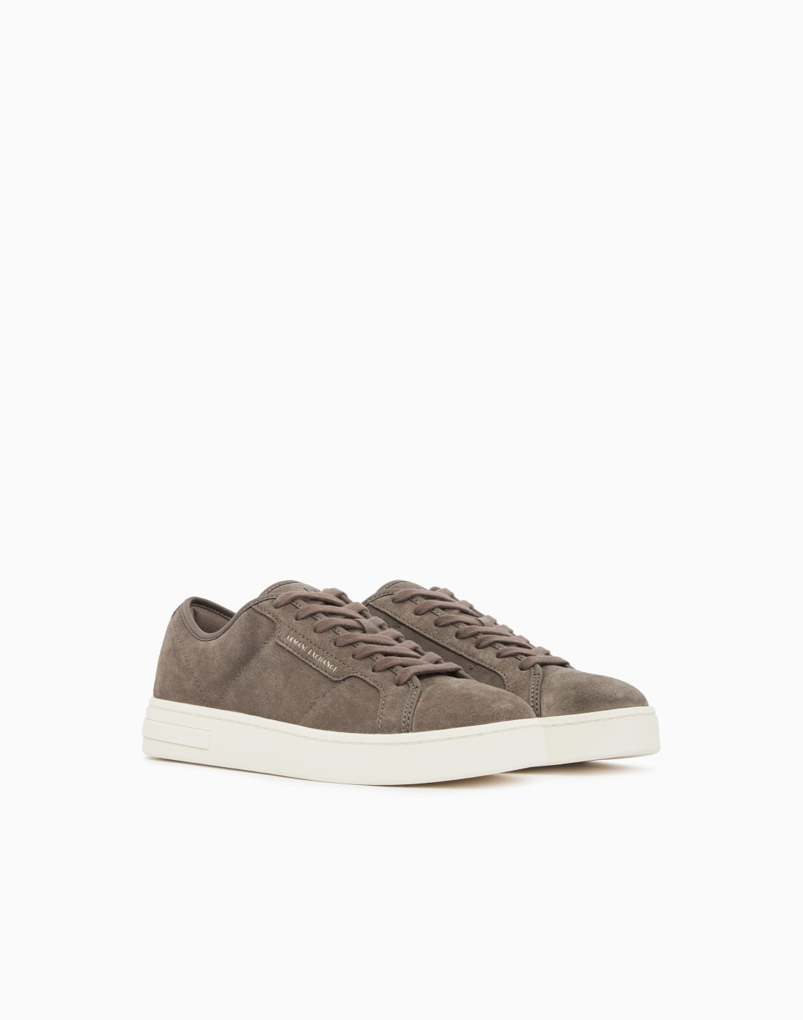 sneakers-in-camoscio-con-suola-in-gomma-a-contrasto-marrone--armani-exchange