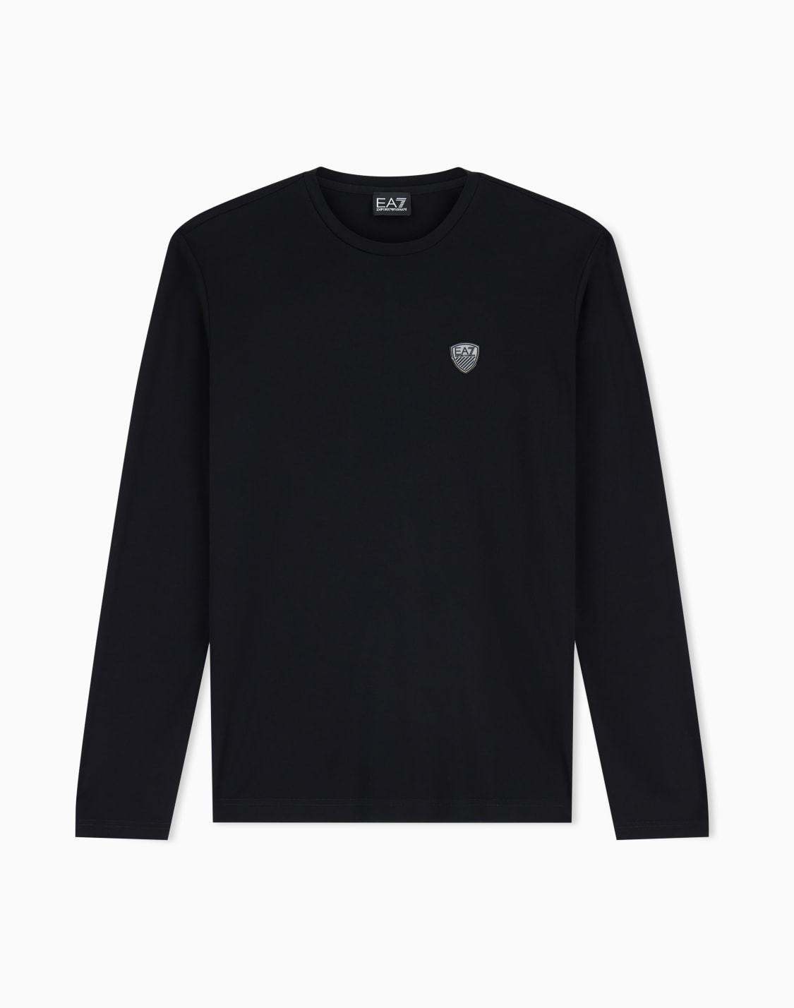 長袖tシャツ-ストレッチジャジ-ブラック--ea7