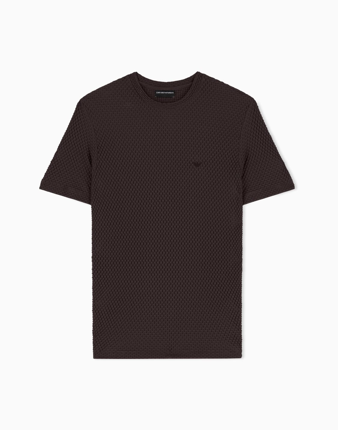 t-shirt-in-embossed-two-way-stretch-jersey-brown--emporio-armani