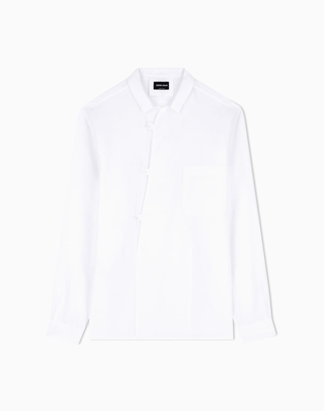 シャツ-リネン-アシンメトリクロジャ-ホワイト--giorgio-armani