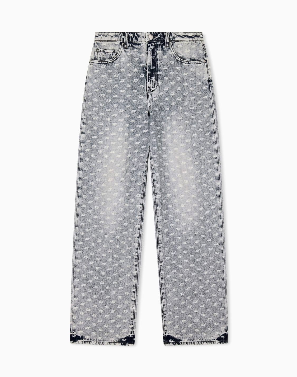 oversized-five-pocket-denim-pants-with-an-allover-print-blue--armani-exchange