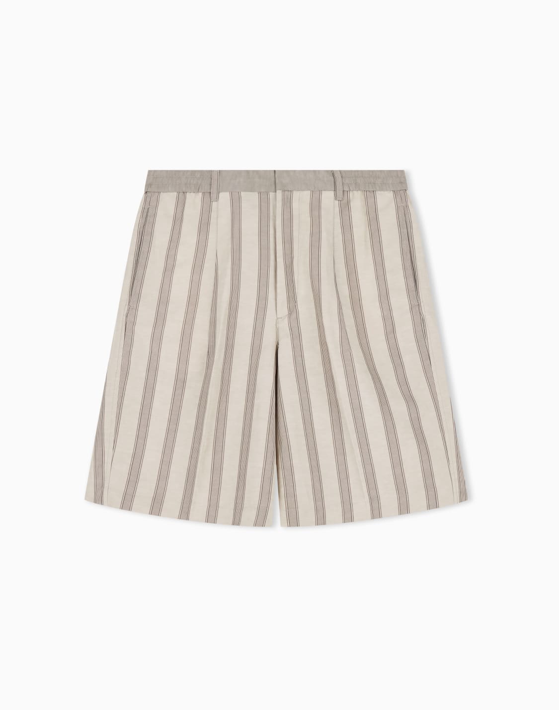 バミュダパンツ-リネン混紡-オルオバパタン-ベジュ--emporio-armani