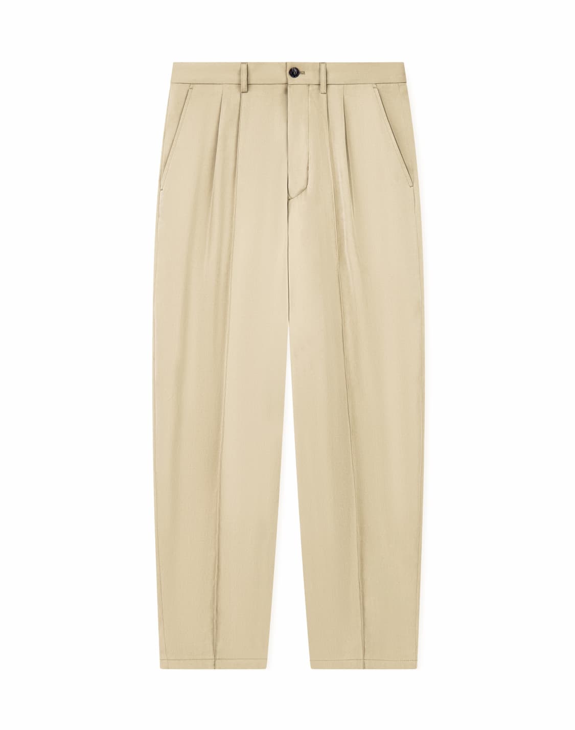 bundfaltenhose-aus-lyocell-popeline-mit-geradem-bein-beige--giorgio-armani