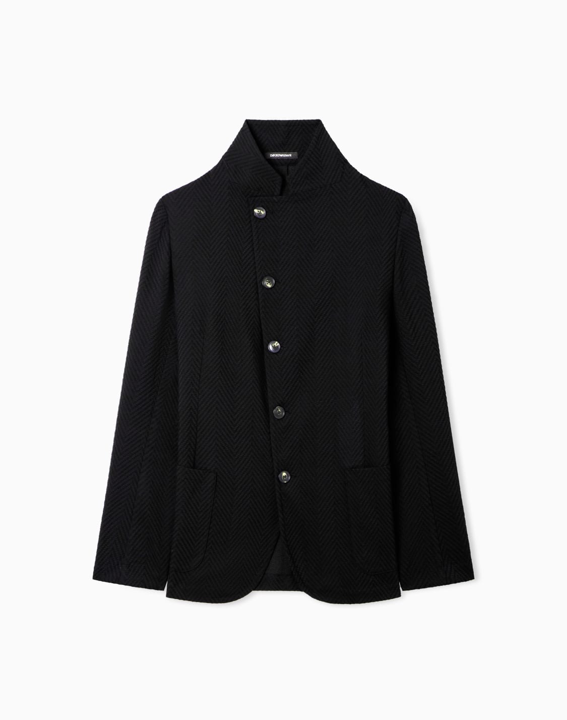 guru-collar-jacket-with-off-centre-fastening-in-3d-chevron-virgin-wool-black--emporio-armani