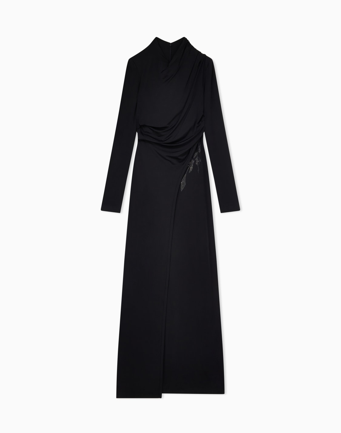 asv-long-dress-in-stretch-viscose-jersey-with-rhinestones-black--giorgio-armani