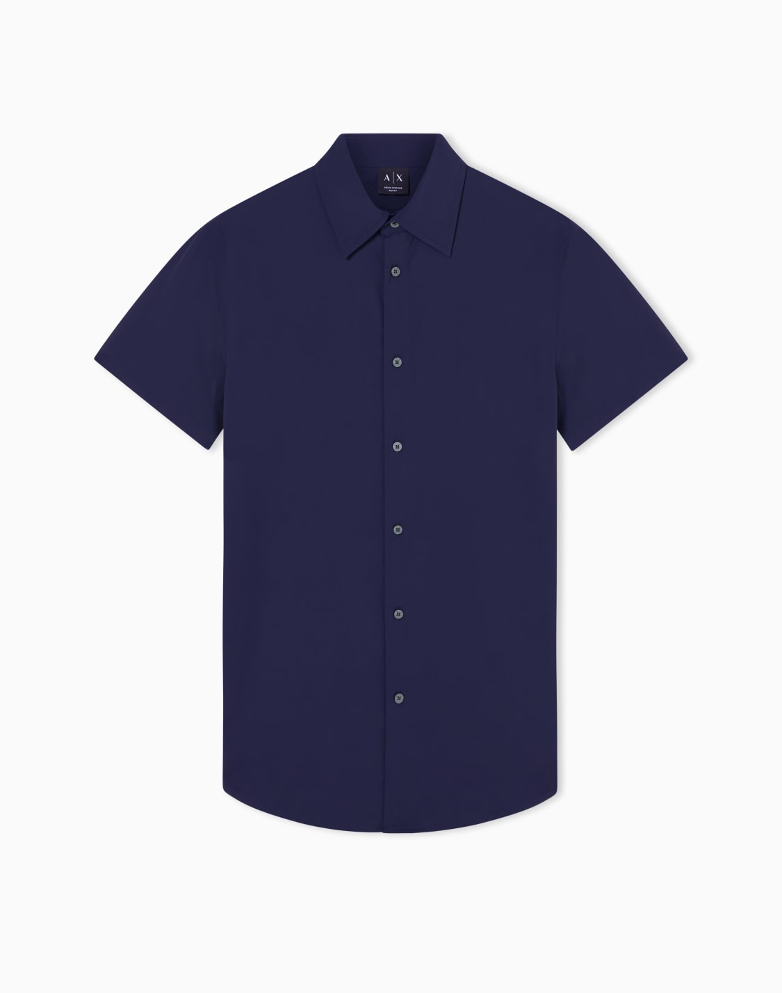 slim-fit-shirt-solid-color-short-sleeves-navy-blue--armani-exchange