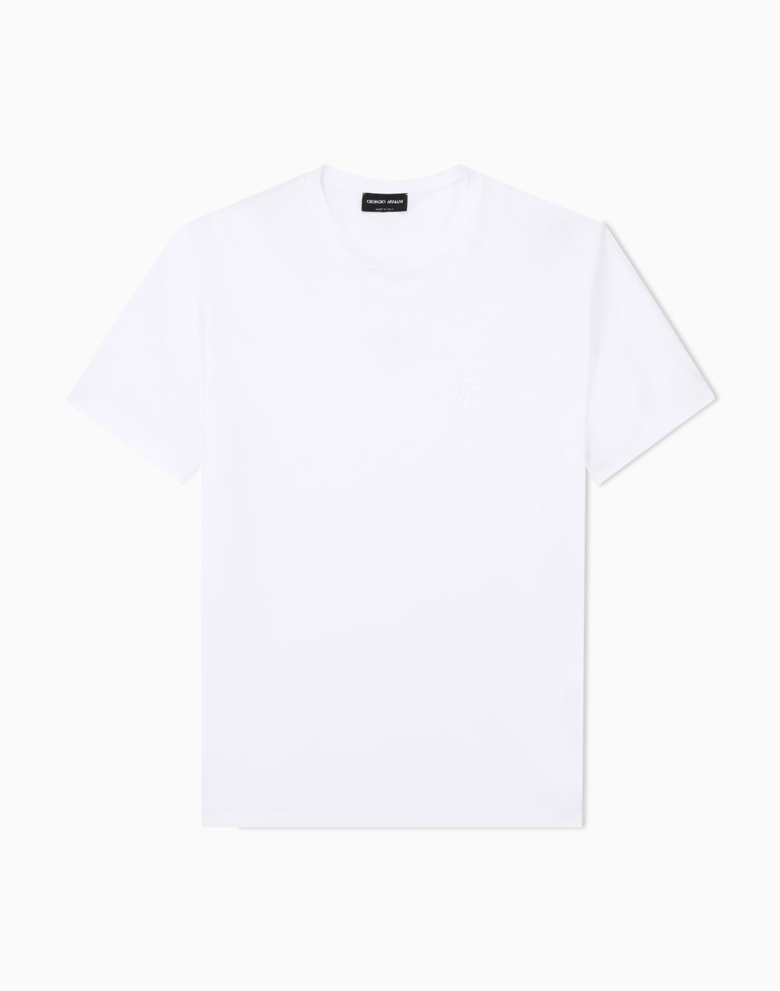 tシャツ-コットンインタロック-ロゴ刺繍-ホワイト--giorgio-armani