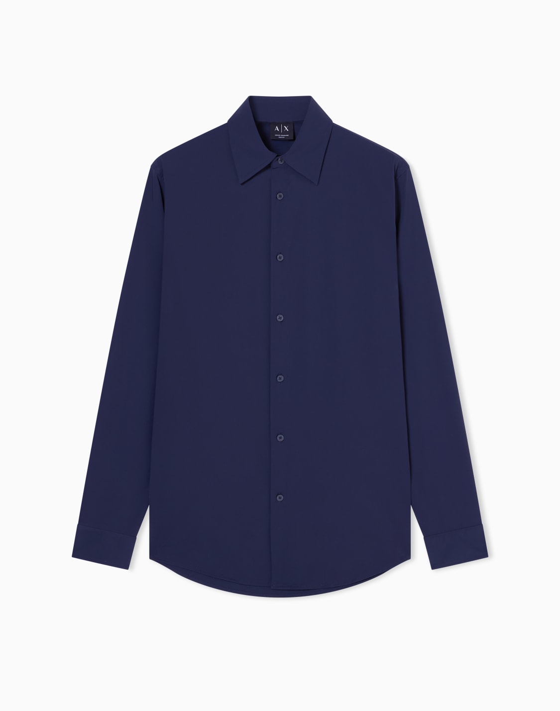 slim-fit-solid-color-cotton-shirt-navy-blue--armani-exchange