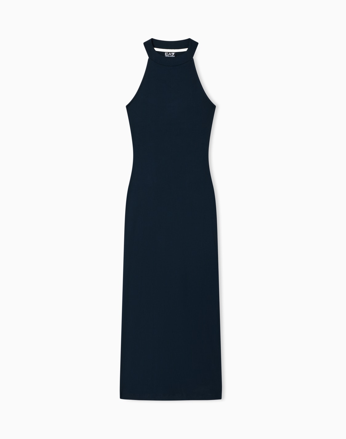 -dress-in-ribbed-stretch-viscose-navy-blue--ea7