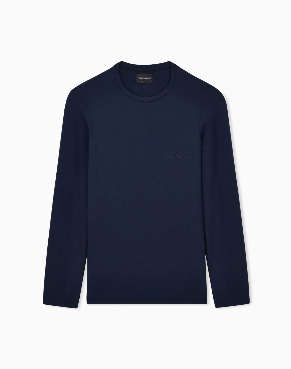 short-sleeved-loungewear-jumper-in-stretch-modal-blue--giorgio-armani