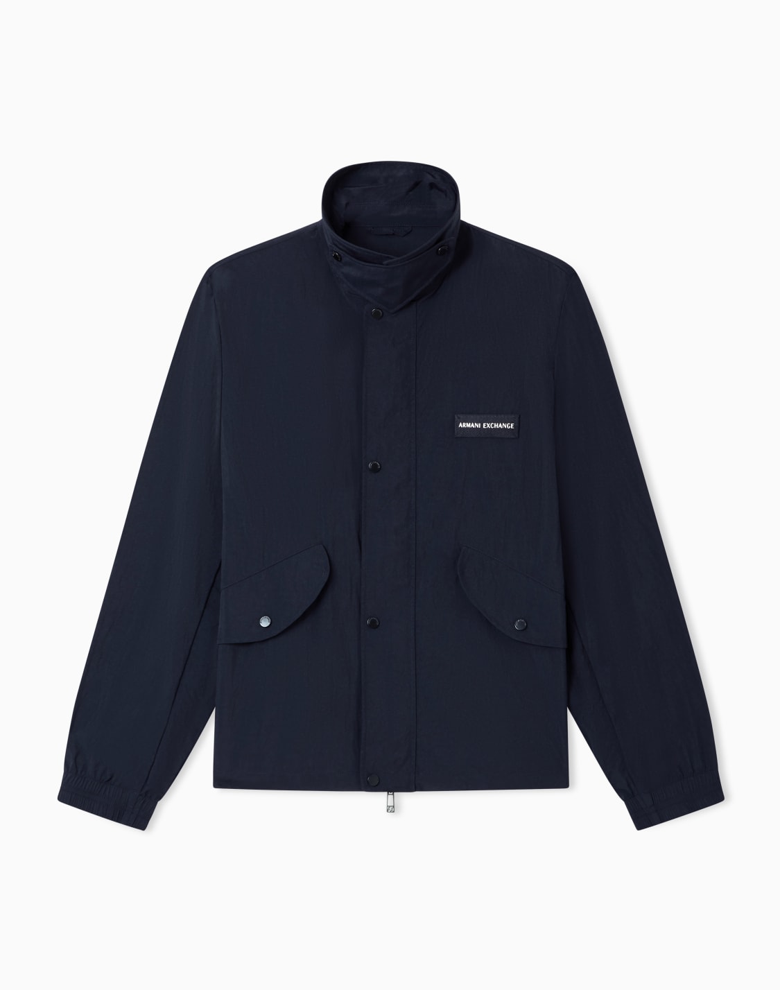 axロゴ-ナイロン-シャツブルゾン-ネイビブル--armani-exchange