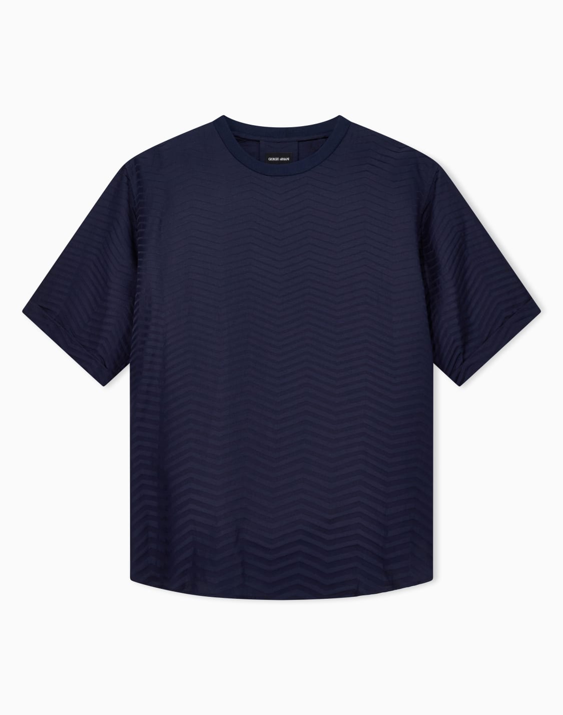 tシャツ-シルクビスコス-グラデションシェブロンジャカド-ネイビブル--giorgio-armani