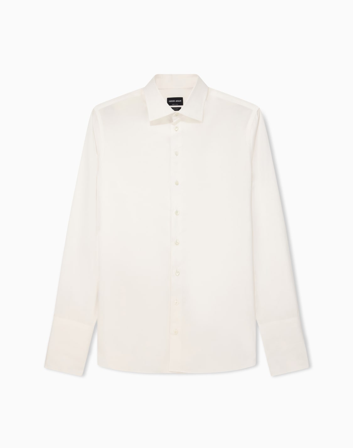 レギュラフィットシャツ-コットン製-光沢仕上げ-ホワイト--giorgio-armani