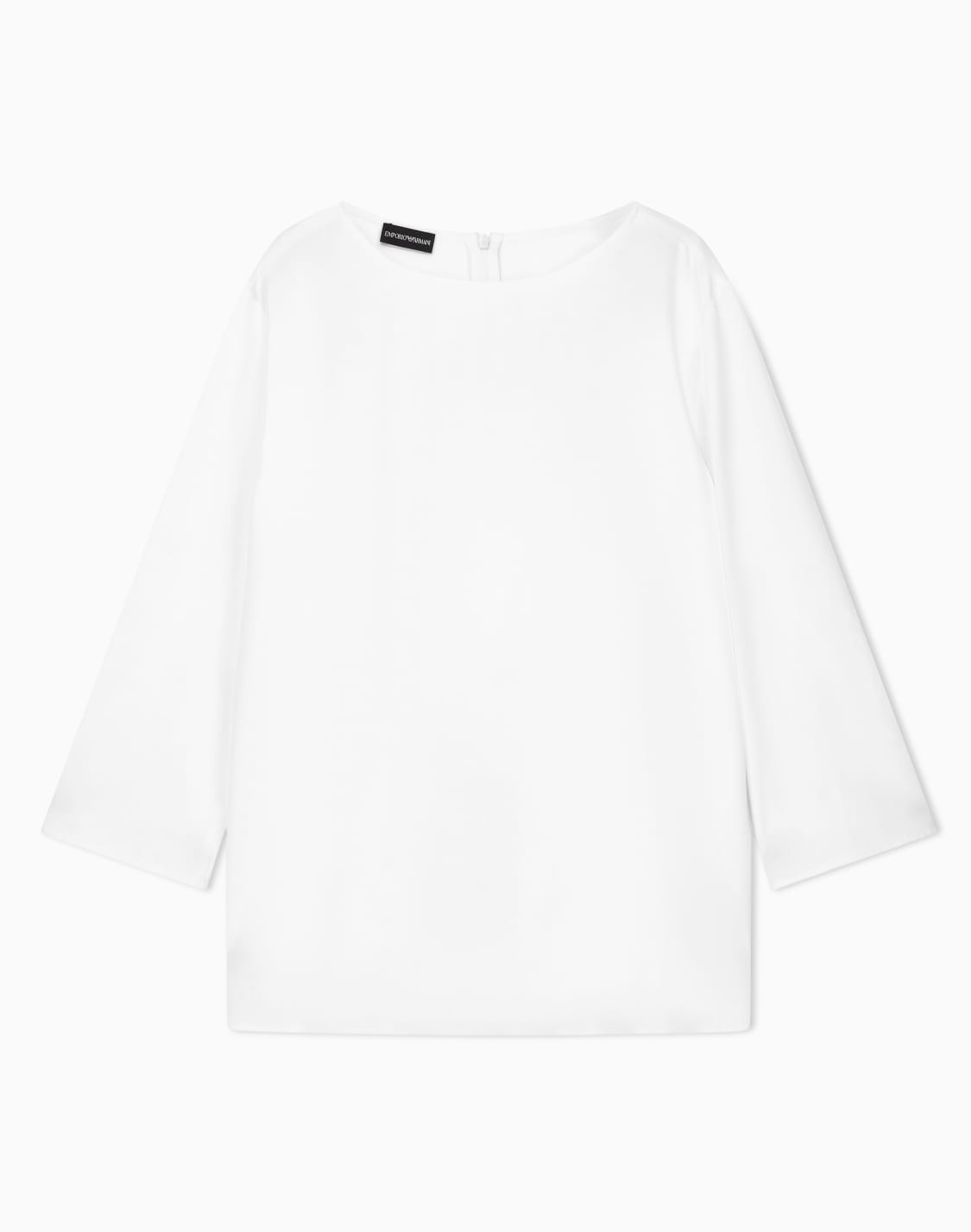 bluse-aus-envers-satin-mit-dreiviertelrmeln-wei--emporio-armani