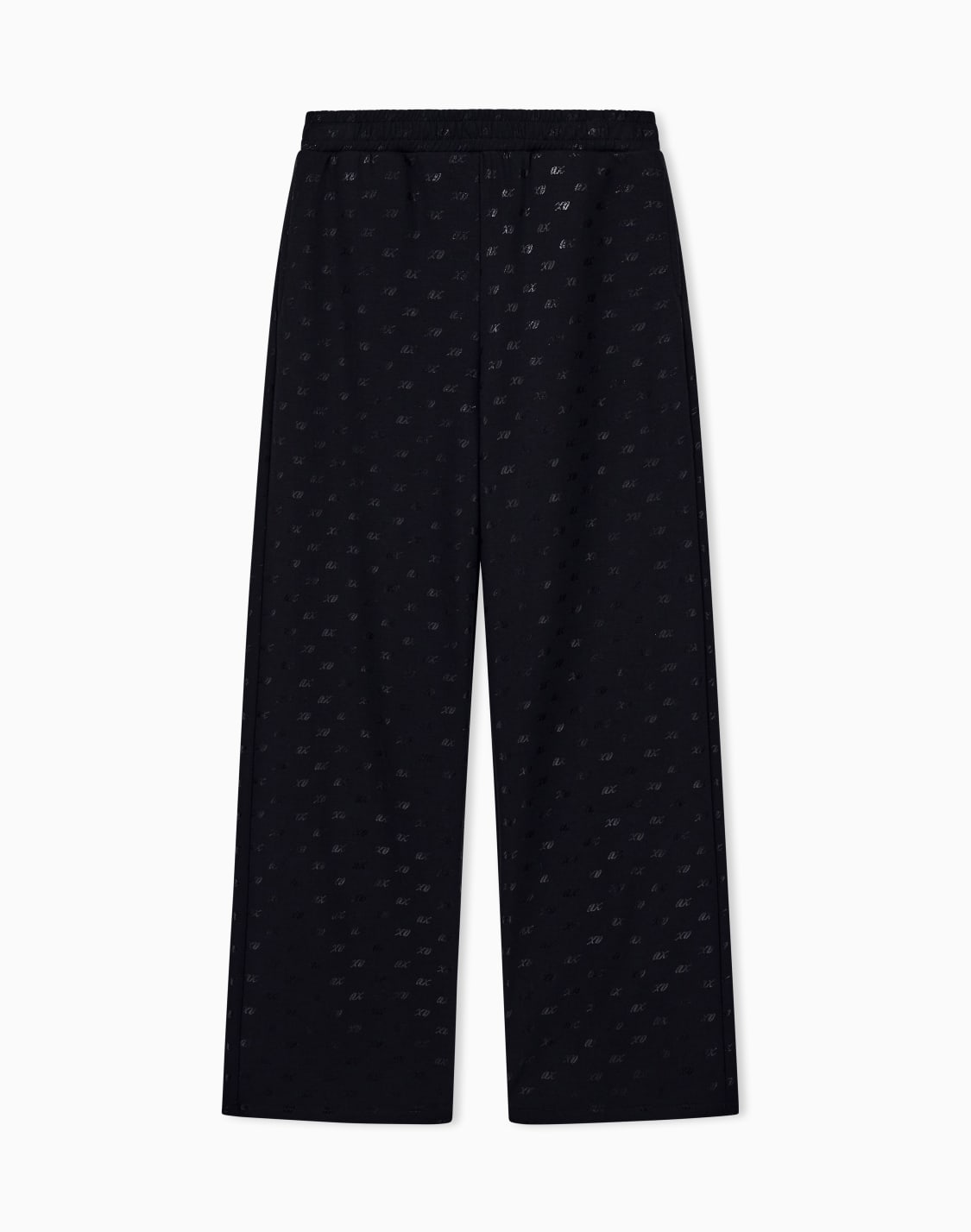 pantalon-large-en-coton-biologique-imprim-intgral-noir--armani-exchange