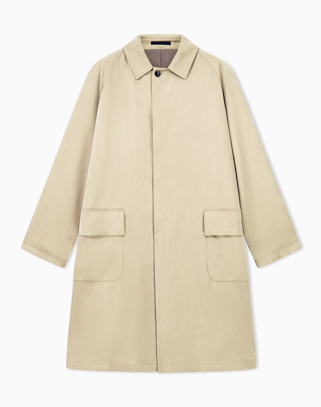 trenchcoat-aus-lyocell-popeline-mit-klassischem-kragen-beige--giorgio-armani