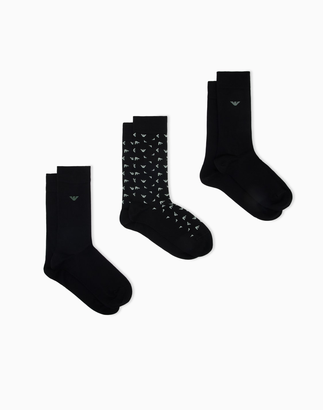 three-pack-of-cotton-socks-with-eagle-logo-and-ribbed-cuffs-brown--emporio-armani
