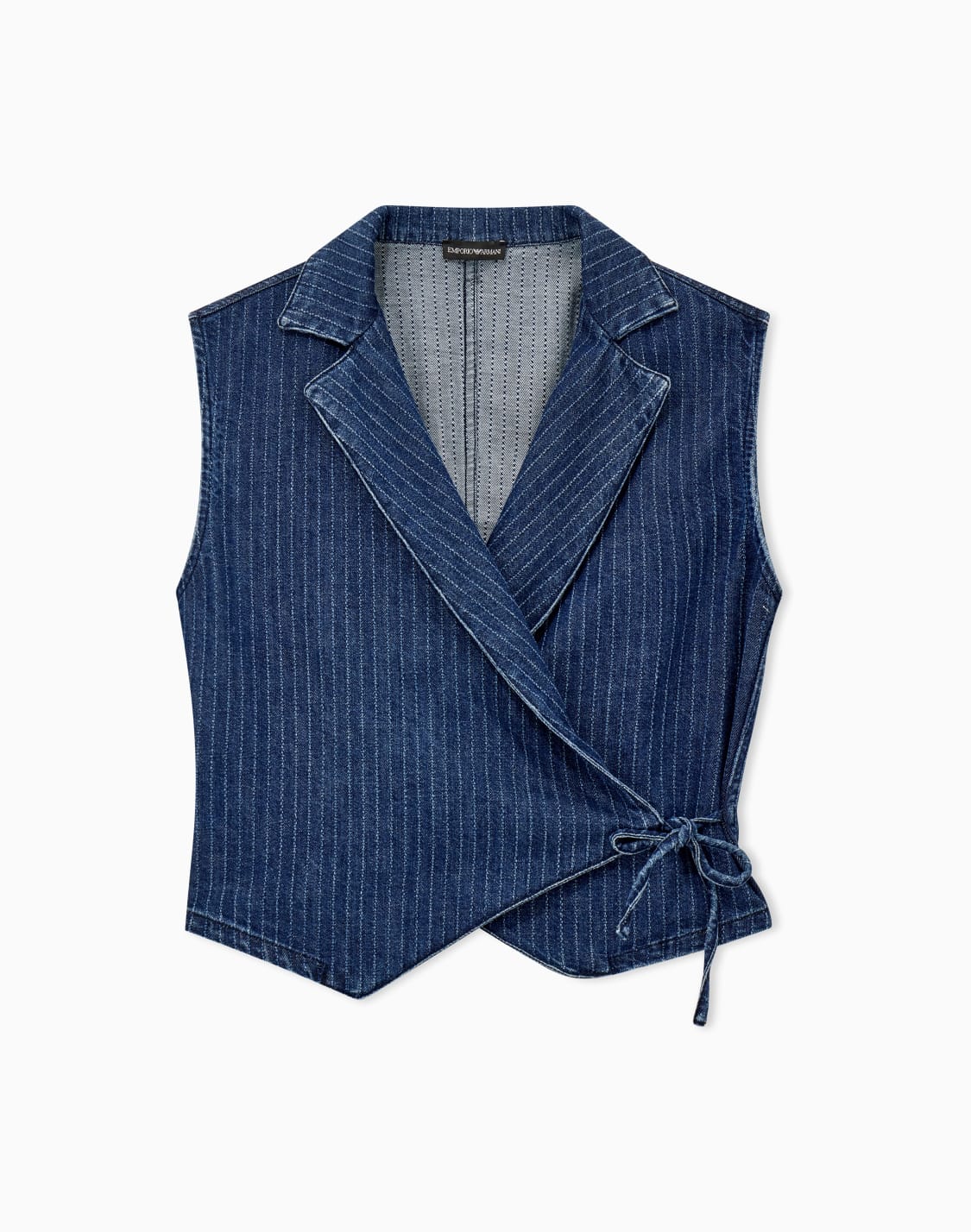 pinstriped-denim-wrap-waistcoat-with-lapels-and-a-side-tie-blue--emporio-armani