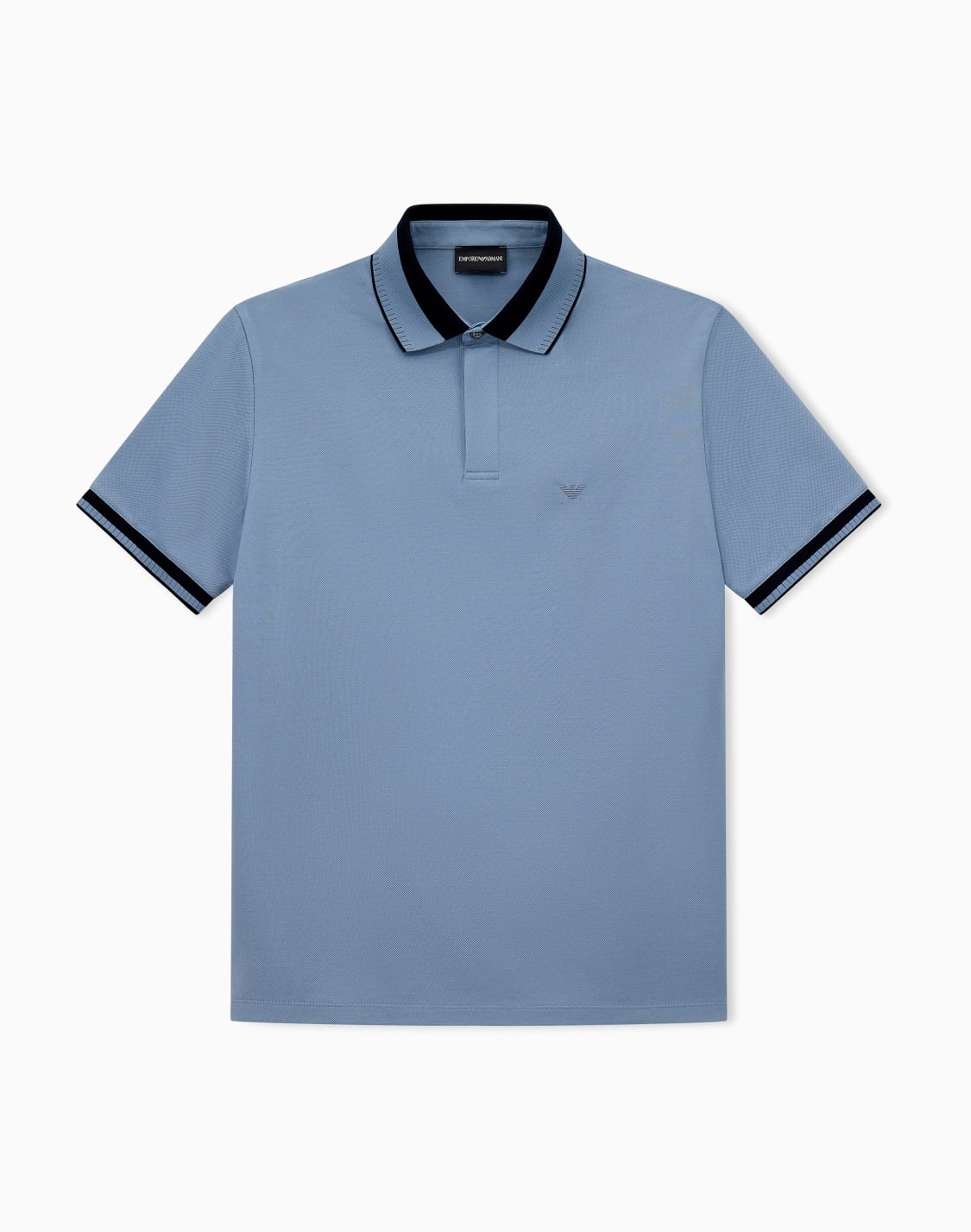 polo-shirt-with-regular-fit-in-cotton-pique-light-blue--emporio-armani
