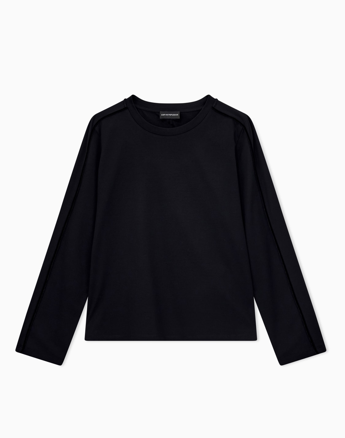mercerized-jersey-shirt-with-chenille-tape-travel-essential-black--emporio-armani